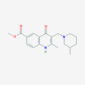methyl 4-hydroxy-2-methyl-3-[(3-methyl-1-piperidinyl)methyl]-6-quinolinecarboxylate