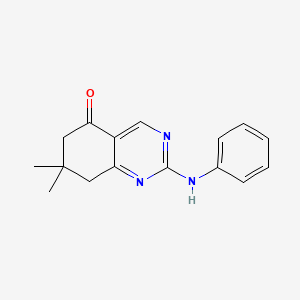 molecular formula C16H17N3O B4440116 2-anilino-7,7-dimethyl-7,8-dihydro-5(6H)-quinazolinone 