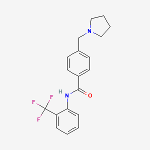 molecular formula C19H19F3N2O B4440124 4-(1-pyrrolidinylmethyl)-N-[2-(trifluoromethyl)phenyl]benzamide 