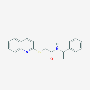 molecular formula C20H20N2OS B4440125 2-[(4-methyl-2-quinolinyl)thio]-N-(1-phenylethyl)acetamide 
