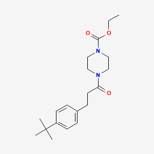 molecular formula C20H30N2O3 B4440132 ethyl 4-[3-(4-tert-butylphenyl)propanoyl]-1-piperazinecarboxylate 