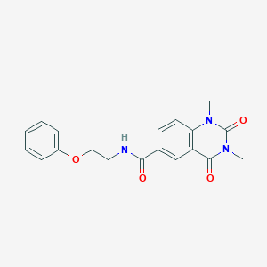 molecular formula C19H19N3O4 B4440195 1,3-dimethyl-2,4-dioxo-N-(2-phenoxyethyl)-1,2,3,4-tetrahydro-6-quinazolinecarboxamide 