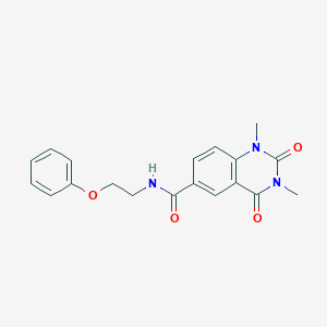 1,3-dimethyl-2,4-dioxo-N-(2-phenoxyethyl)-1,2,3,4-tetrahydro-6-quinazolinecarboxamide