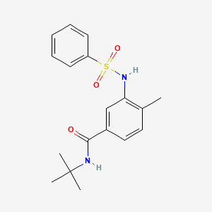 molecular formula C18H22N2O3S B4440209 N-(tert-butyl)-4-methyl-3-[(phenylsulfonyl)amino]benzamide 