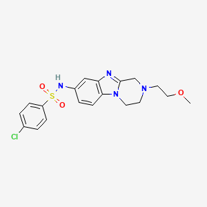 molecular formula C19H21ClN4O3S B4440215 4-chloro-N-[2-(2-methoxyethyl)-1,2,3,4-tetrahydropyrazino[1,2-a]benzimidazol-8-yl]benzenesulfonamide 