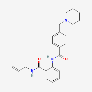 molecular formula C23H27N3O2 B4440240 N-allyl-2-{[4-(1-piperidinylmethyl)benzoyl]amino}benzamide 