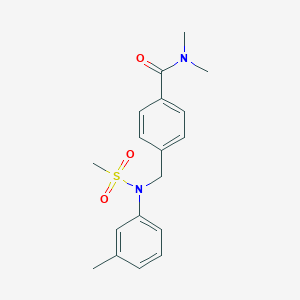 molecular formula C18H22N2O3S B4440258 N,N-dimethyl-4-{[(3-methylphenyl)(methylsulfonyl)amino]methyl}benzamide 