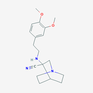 molecular formula C18H25N3O2 B4440268 3-{[2-(3,4-dimethoxyphenyl)ethyl]amino}quinuclidine-3-carbonitrile 
