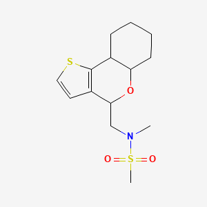 molecular formula C14H21NO3S2 B4440278 N-(5a,6,7,8,9,9a-hexahydro-4H-thieno[3,2-c]chromen-4-ylmethyl)-N-methylmethanesulfonamide 