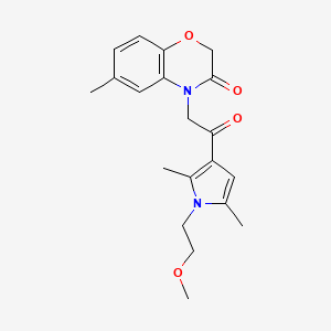 molecular formula C20H24N2O4 B4440280 4-{2-[1-(2-methoxyethyl)-2,5-dimethyl-1H-pyrrol-3-yl]-2-oxoethyl}-6-methyl-2H-1,4-benzoxazin-3(4H)-one 