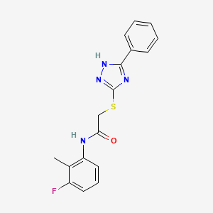 molecular formula C17H15FN4OS B4440287 N-(3-fluoro-2-methylphenyl)-2-[(5-phenyl-4H-1,2,4-triazol-3-yl)thio]acetamide 