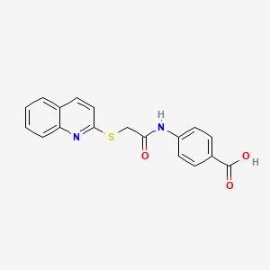 molecular formula C18H14N2O3S B4440311 4-{[(2-quinolinylthio)acetyl]amino}benzoic acid 