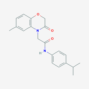 molecular formula C20H22N2O3 B4440316 N-(4-isopropylphenyl)-2-(6-methyl-3-oxo-2,3-dihydro-4H-1,4-benzoxazin-4-yl)acetamide 