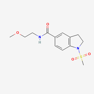 molecular formula C13H18N2O4S B4440330 N-(2-methoxyethyl)-1-(methylsulfonyl)-5-indolinecarboxamide 