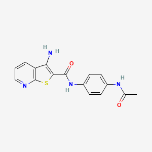 molecular formula C16H14N4O2S B4440341 N-[4-(acetylamino)phenyl]-3-aminothieno[2,3-b]pyridine-2-carboxamide 
