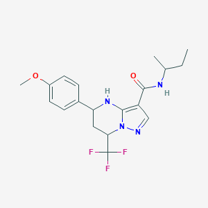 molecular formula C19H23F3N4O2 B444035 N-(sec-butyl)-5-(4-methoxyphenyl)-7-(trifluoromethyl)-4,5,6,7-tetrahydropyrazolo[1,5-a]pyrimidine-3-carboxamide 