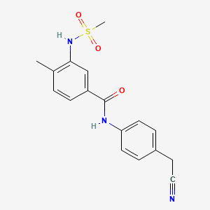 molecular formula C17H17N3O3S B4440353 N-[4-(cyanomethyl)phenyl]-4-methyl-3-[(methylsulfonyl)amino]benzamide 