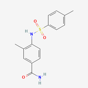 molecular formula C15H16N2O3S B4440357 3-methyl-4-{[(4-methylphenyl)sulfonyl]amino}benzamide 