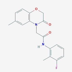 molecular formula C18H17FN2O3 B4440384 N-(3-fluoro-2-methylphenyl)-2-(6-methyl-3-oxo-2,3-dihydro-4H-1,4-benzoxazin-4-yl)acetamide 