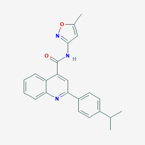 molecular formula C23H21N3O2 B444039 2-(4-isopropylphenyl)-N-(5-methyl-3-isoxazolyl)-4-quinolinecarboxamide 