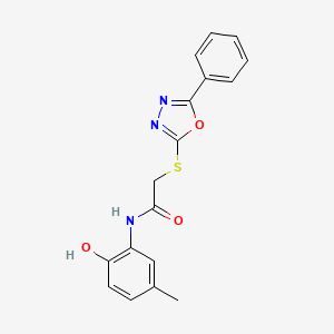 molecular formula C17H15N3O3S B4440394 N-(2-hydroxy-5-methylphenyl)-2-[(5-phenyl-1,3,4-oxadiazol-2-yl)thio]acetamide 