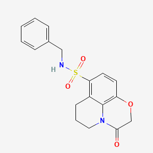 molecular formula C18H18N2O4S B4440395 N-benzyl-3-oxo-2,3,6,7-tetrahydro-5H-[1,4]oxazino[2,3,4-ij]quinoline-8-sulfonamide 