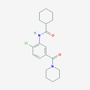 molecular formula C19H25ClN2O2 B4440402 N-[2-chloro-5-(1-piperidinylcarbonyl)phenyl]cyclohexanecarboxamide 