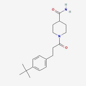 molecular formula C19H28N2O2 B4440422 1-[3-(4-tert-butylphenyl)propanoyl]-4-piperidinecarboxamide 