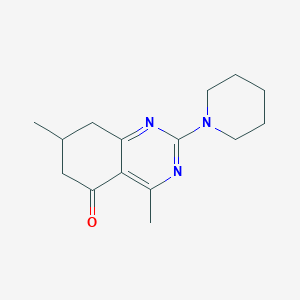 molecular formula C15H21N3O B4440423 4,7-dimethyl-2-(1-piperidinyl)-7,8-dihydro-5(6H)-quinazolinone 
