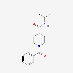 molecular formula C18H26N2O2 B4440429 1-benzoyl-N-(1-ethylpropyl)-4-piperidinecarboxamide 