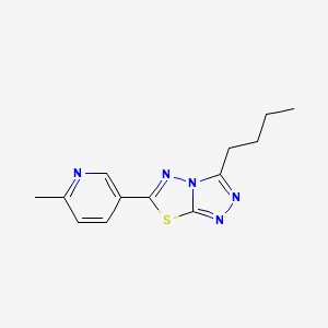 molecular formula C13H15N5S B4440431 3-butyl-6-(6-methyl-3-pyridinyl)[1,2,4]triazolo[3,4-b][1,3,4]thiadiazole 