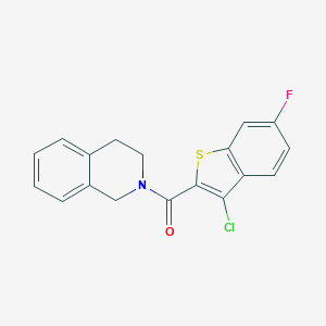 molecular formula C18H13ClFNOS B444044 (3-chloro-6-fluoro-1-benzothiophen-2-yl)(3,4-dihydroisoquinolin-2(1H)-yl)methanone CAS No. 351156-96-2