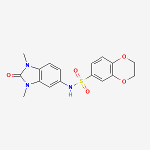molecular formula C17H17N3O5S B4440440 N-(1,3-dimethyl-2-oxo-2,3-dihydro-1H-benzimidazol-5-yl)-2,3-dihydro-1,4-benzodioxine-6-sulfonamide 