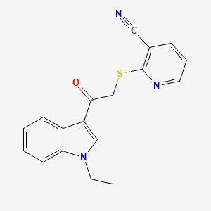 molecular formula C18H15N3OS B4440449 2-{[2-(1-ethyl-1H-indol-3-yl)-2-oxoethyl]thio}nicotinonitrile 