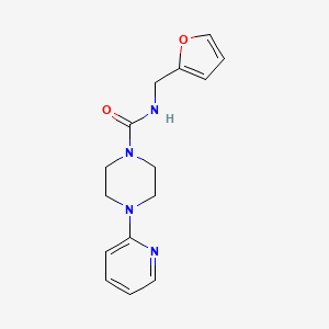molecular formula C15H18N4O2 B4440476 N-(2-furylmethyl)-4-(2-pyridinyl)-1-piperazinecarboxamide 