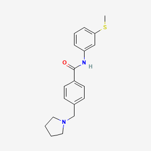 molecular formula C19H22N2OS B4440489 N-[3-(methylthio)phenyl]-4-(1-pyrrolidinylmethyl)benzamide 