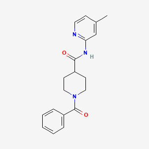 molecular formula C19H21N3O2 B4440493 1-benzoyl-N-(4-methyl-2-pyridinyl)-4-piperidinecarboxamide 