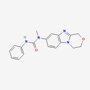 molecular formula C18H18N4O2 B4440502 N-(3,4-dihydro-1H-[1,4]oxazino[4,3-a]benzimidazol-8-yl)-N-methyl-N'-phenylurea 