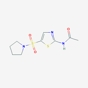 molecular formula C9H13N3O3S2 B4440510 N-[5-(1-pyrrolidinylsulfonyl)-1,3-thiazol-2-yl]acetamide 