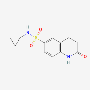 molecular formula C12H14N2O3S B4440517 N-cyclopropyl-2-oxo-1,2,3,4-tetrahydro-6-quinolinesulfonamide 