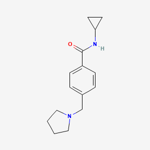 molecular formula C15H20N2O B4440525 N-cyclopropyl-4-(1-pyrrolidinylmethyl)benzamide 