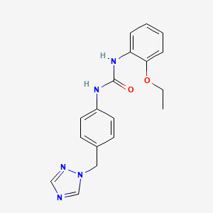 molecular formula C18H19N5O2 B4440544 N-(2-ethoxyphenyl)-N'-[4-(1H-1,2,4-triazol-1-ylmethyl)phenyl]urea 