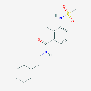 molecular formula C17H24N2O3S B4440547 N-[2-(1-cyclohexen-1-yl)ethyl]-2-methyl-3-[(methylsulfonyl)amino]benzamide 