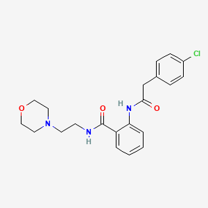 molecular formula C21H24ClN3O3 B4440551 2-{[(4-chlorophenyl)acetyl]amino}-N-[2-(4-morpholinyl)ethyl]benzamide 