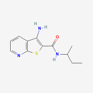 molecular formula C12H15N3OS B4440580 3-amino-N-(sec-butyl)thieno[2,3-b]pyridine-2-carboxamide 