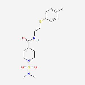 molecular formula C17H27N3O3S2 B4440589 1-[(dimethylamino)sulfonyl]-N-{2-[(4-methylphenyl)thio]ethyl}-4-piperidinecarboxamide 