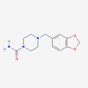 molecular formula C13H17N3O3 B4440595 4-(1,3-benzodioxol-5-ylmethyl)-1-piperazinecarboxamide 