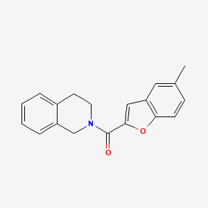 molecular formula C19H17NO2 B4440614 2-[(5-methyl-1-benzofuran-2-yl)carbonyl]-1,2,3,4-tetrahydroisoquinoline 
