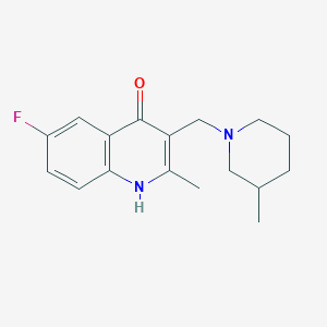 6-fluoro-2-methyl-3-[(3-methyl-1-piperidinyl)methyl]-4-quinolinol