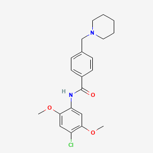 molecular formula C21H25ClN2O3 B4440634 N-(4-chloro-2,5-dimethoxyphenyl)-4-(1-piperidinylmethyl)benzamide 